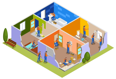 home-repair-isometric-composition-with-workers-apartment-interior-involved-painting-walls-laying-tiles-doors-installation-plumbing-work-illustration